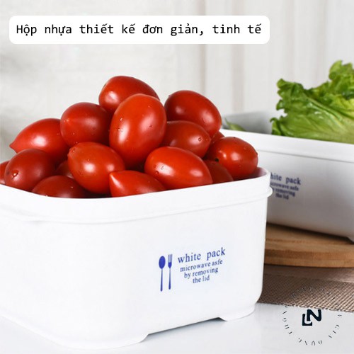 Hộp Đựng Thức Ăn, Thực Phẩm Sống/Chín Cao Cấp Nhật Bản - Hộp Nhựa Đựng Đồ Tủ Lạnh Bảo Quản Kín Hình Chữ Nhật, Hình Vuông