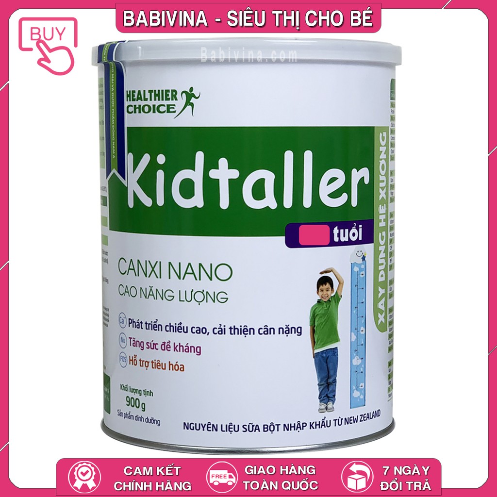 [LẺ GIÁ SỈ] Sữa Bột Kidtaller 900g | Mua Kid Taller Chính Hãng Kidtalent | Date Mới Nhất, Giá Tốt Nhất | Babivina