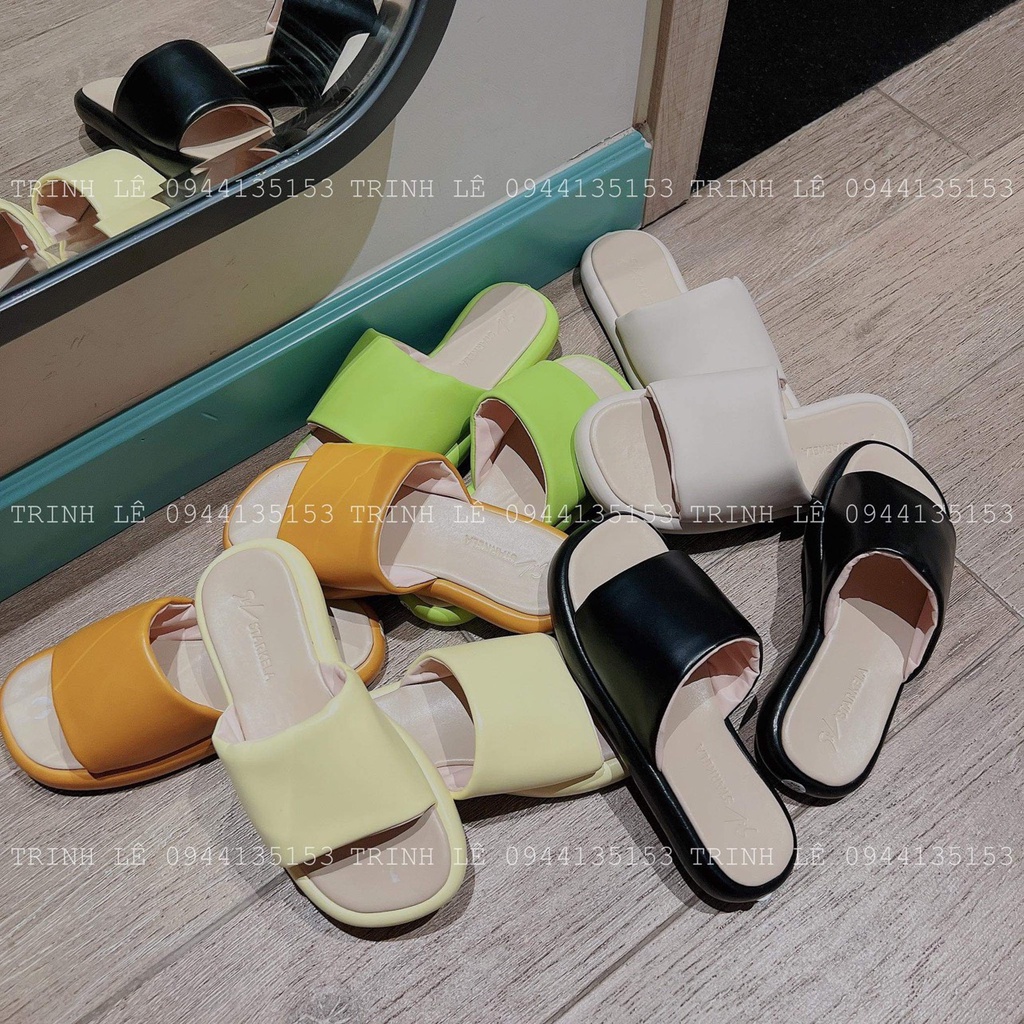 Dép Quai Ngang Nữ Quai Mềm Cao 2cm Thời Trang Hot Trend Phối Nhiều Màu TRINH LÊ SHOP GIÀY DÉP HT95