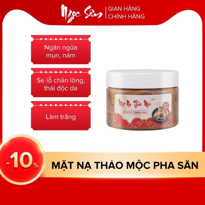 <Kèm cọ đắp> MẶT NẠ PHA SẴN NGỌC SÂM 150GR