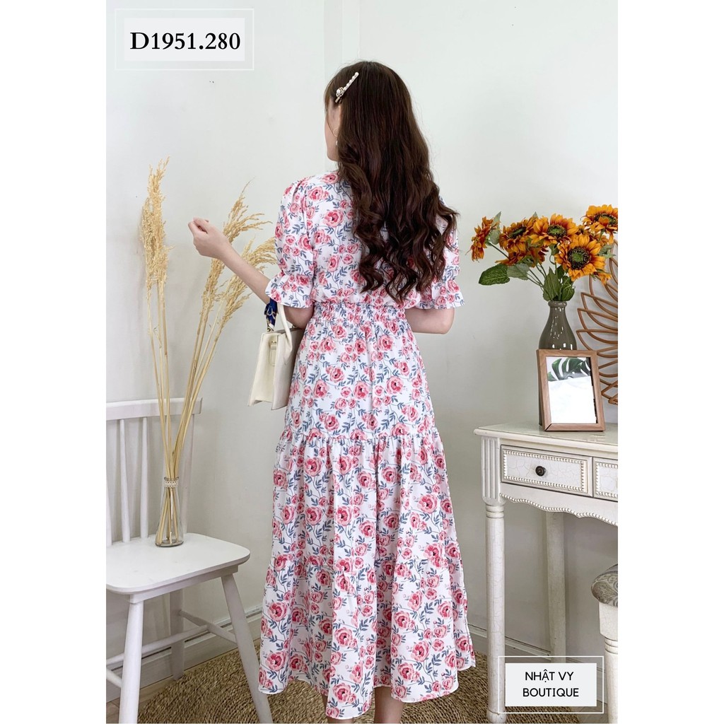 [Mã FAMALLT5 giảm 15% đơn 150k] Đầm hoa tầng đuôi cá bo chun eo - NHATVY D1951 | BigBuy360 - bigbuy360.vn