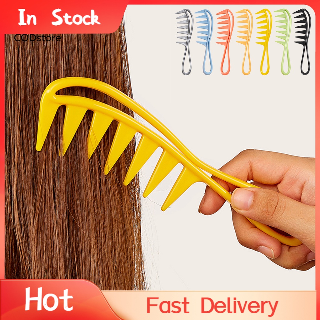 Lược Chải Tóc Xoăn Bằng Nhựa Răng Cá Mập Màu Kẹo Dùng Được Cả Khi Tạo Kiểu Tóc Khô Và Ướt