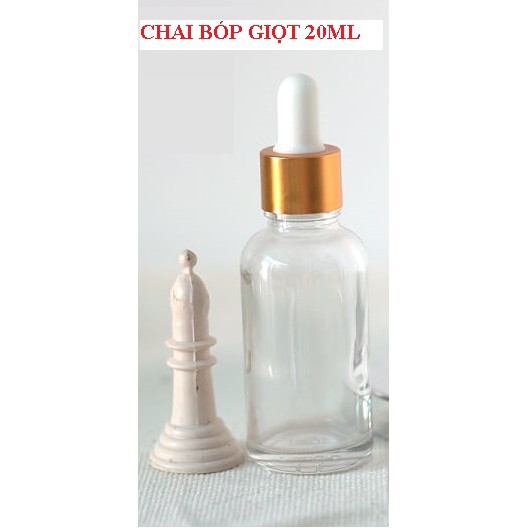 Lọ 20ml chiết serum thủy tinh nắp bóp -Chai tinh dầu 20ml