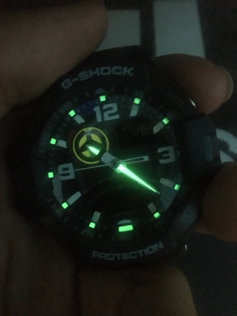 Đồng hồ nam Casio G-shock hiệu ứng led và dạ quang đẹp GA-1000-1A - 50,8×52,1×16,9mm