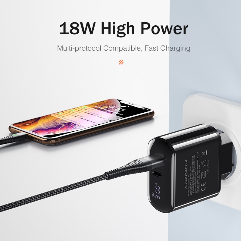 Cốc Sạc Nhanh YKZ YK-CH005 QC 3.0 PD USB 3.0 Có Đèn LED Dành Cho Điện Thoại iPhone Xiaomi Samsung Huawei