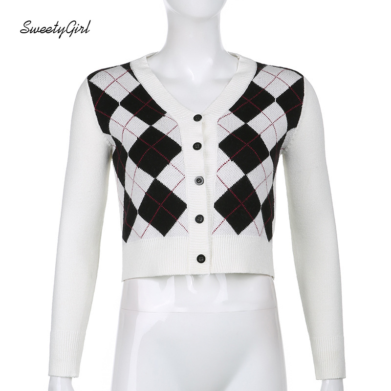 Áo Khoác Cardigan Dài Tay Họa Tiết Ca Rô Thanh Lịch Dành Cho Nữ