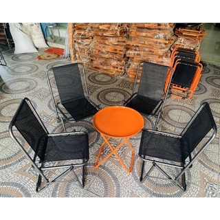 Combo 4 ghế lò xo cao + 1 bàn trà chanh