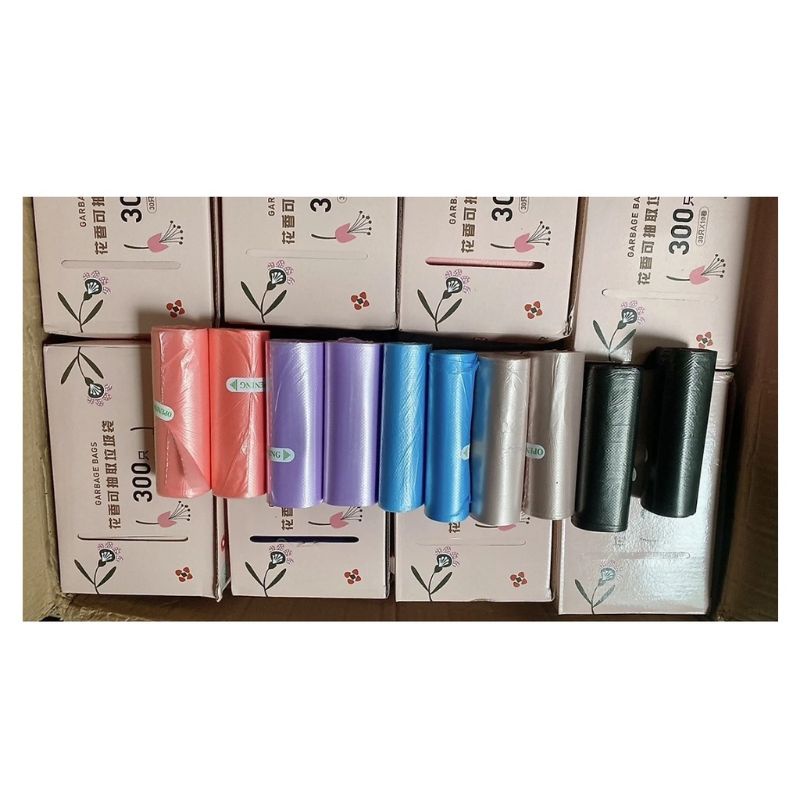 Set 10 cuộn 300 túi đựng rác kích thước 45x50cm siêu rai,siêu tiện dụng tự phân hủy,bảo vệ môi trường