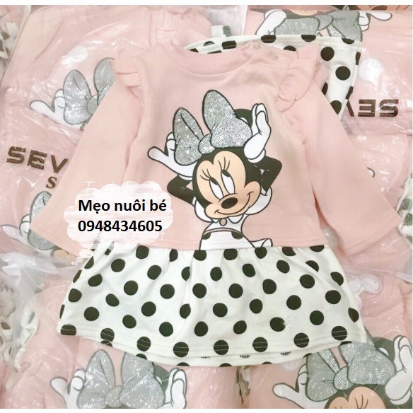 Váy mickey chấm bi lót nỉ cho bé