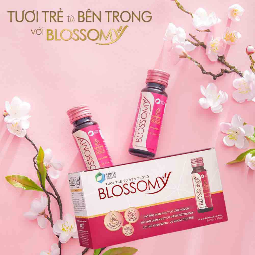 Thực Phẩm Bảo Vệ Sức Khỏe Blossomy Curcumin Tươi Trẻ Từ Bên Trong 50ml x 10 Chai