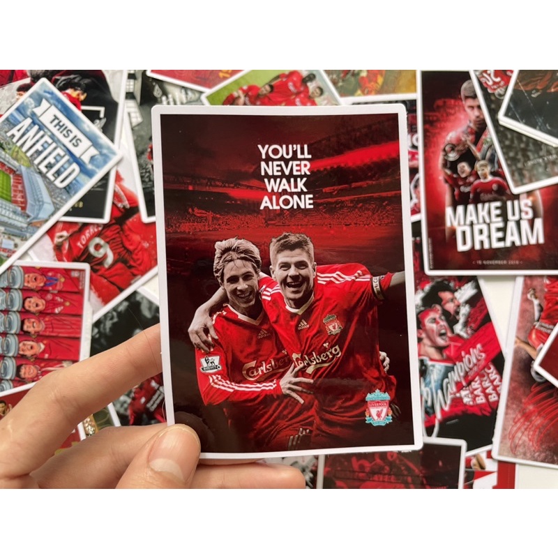 Set 40 hình dán sticker trang trí CLB LIVERPOOL, hình dán pvc, hình dán laptop