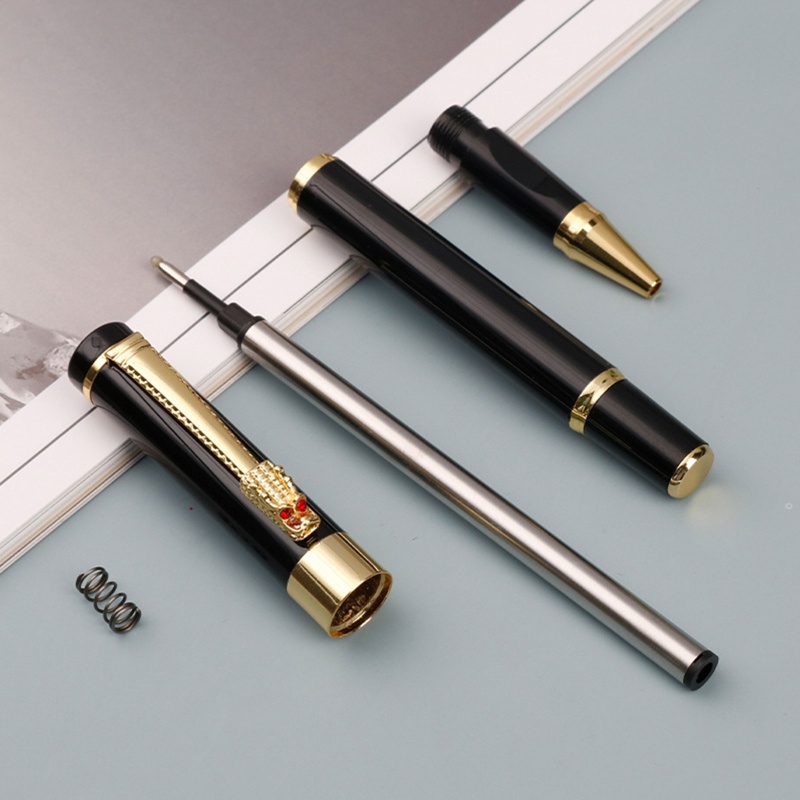 Bút Bi Kim Loại Ngòi 0.5mm Có Thể Bơm Lại Tiện Dụng Cho Văn Phòng