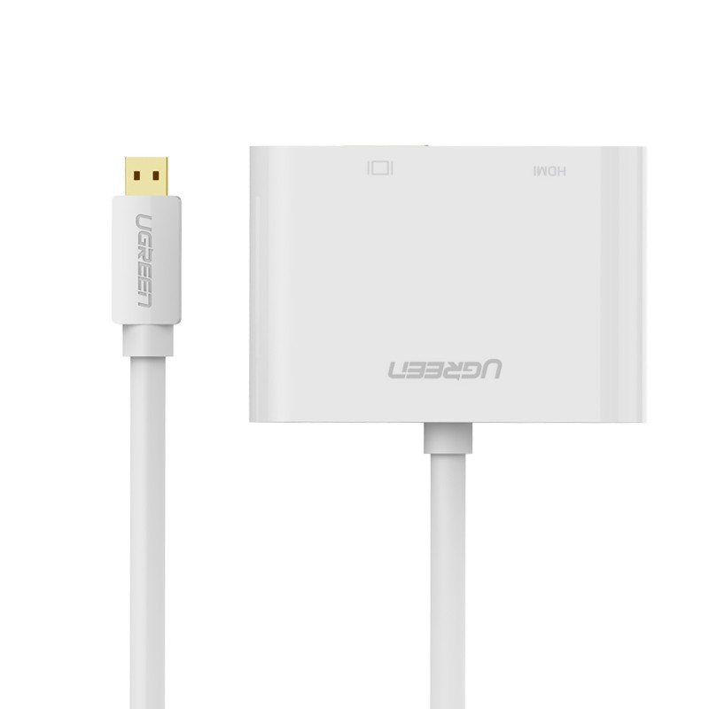 CÁP CHUYỂN ĐỔI MICRO HDMI TO HDMI + VGA UGREEN 30355 (Đen)