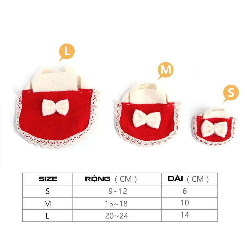 Áo nơ choàng dành cho hamster , sóc YEUPET áo thời trang cute chút chít chất vải nỉ san hô ,ren dệt kim_Thm01