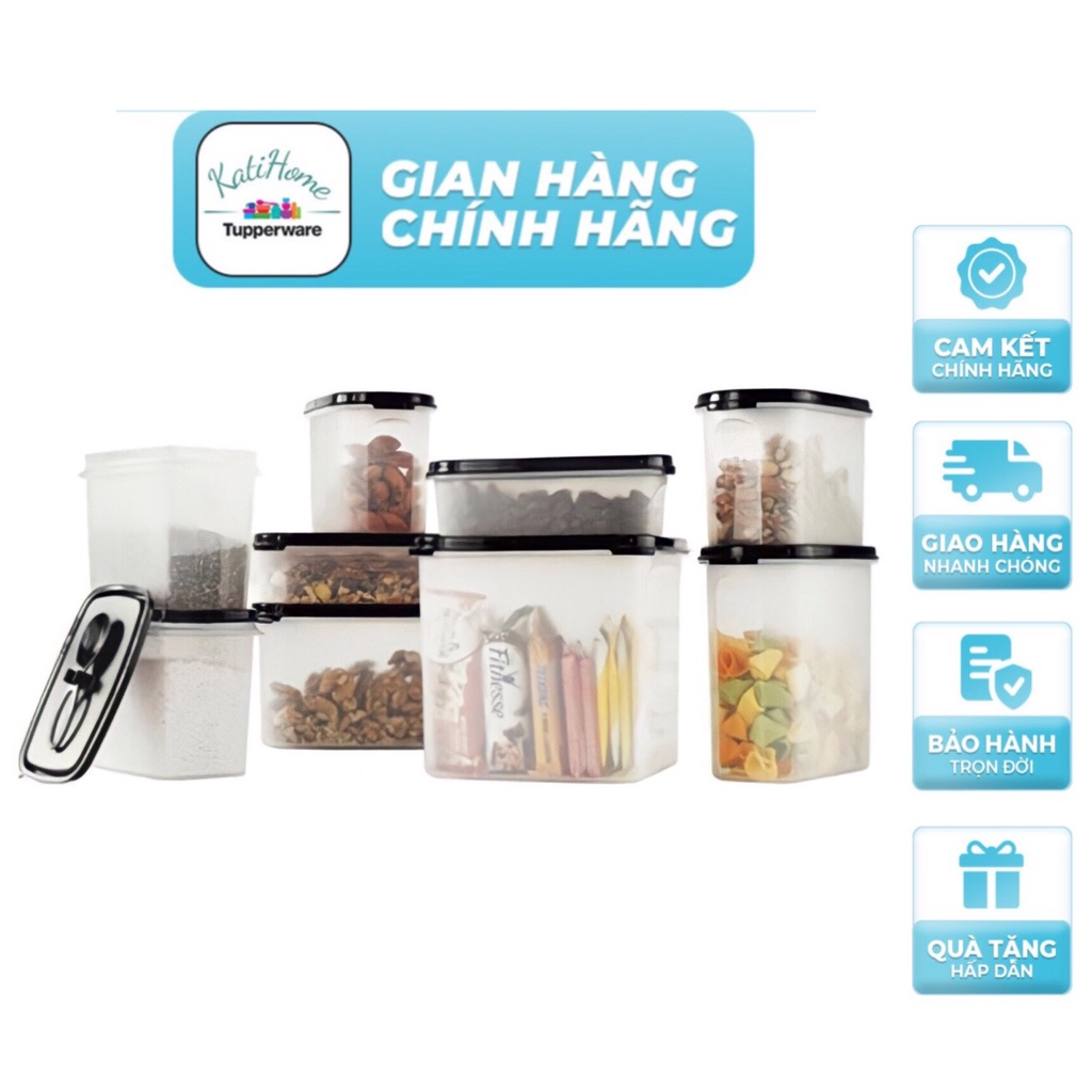 Bộ hộp trữ khô, kệ bếp không ẩm mốc, không côn trùng Tupperware Modular Mate Supper Kitchen 9 - Bảo hành trọn đời