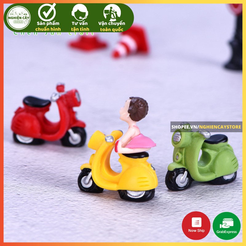 Phụ kiện Xe vespa trang trí tiểu cảnh, cây cảnh, sen đá