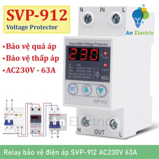 Bộ bảo vệ điện áp cho thiết bị điện 1 pha svp-912 63a-ac230v bảo vệ quá áp, bảo vệ thấp áp, mất trung tính nguồn