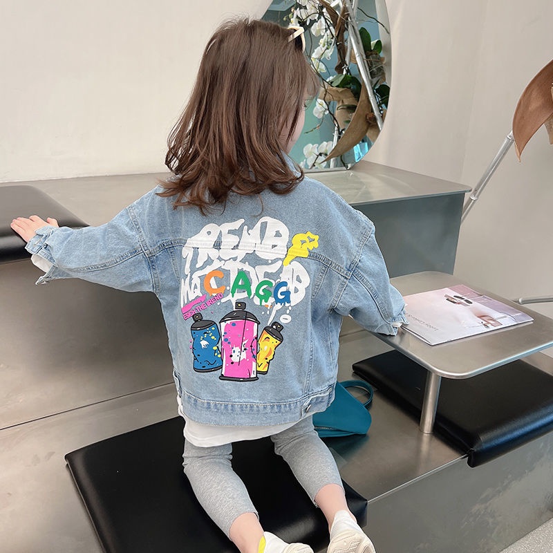 Áo Khoác Denim Thời Trang Xuân Thu Dành Cho Bé Gái 2022