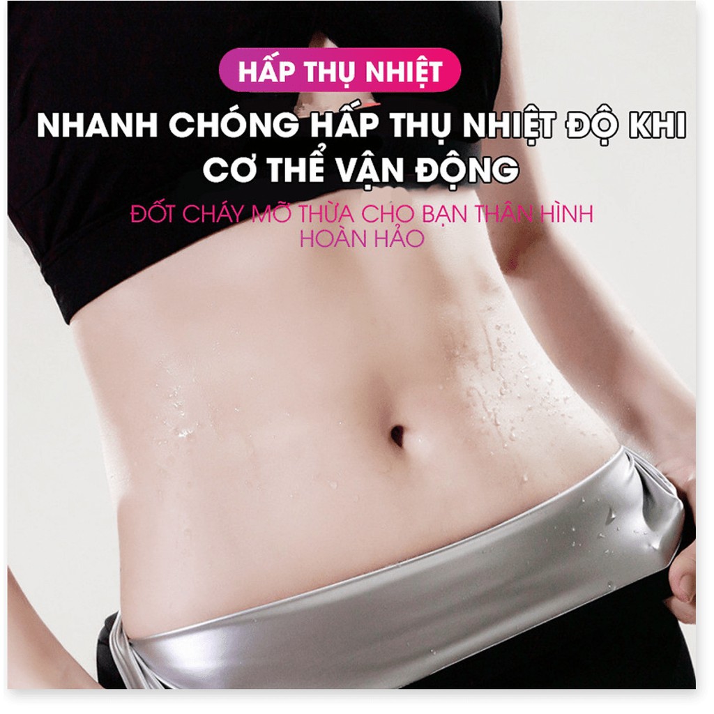 Quần Nhiệt Tan mỡ Bụng giảm eo giảm cân đổ mồ hôi sinh nhiệt quần tập Gym nữ quần chạy bộ nano nhiệt loại 1  Born Uncomm