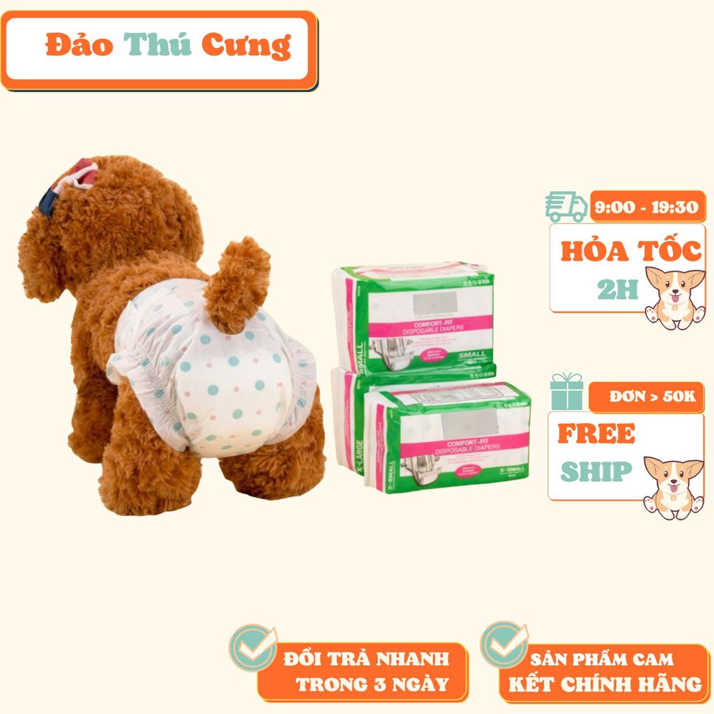 HCM- Combo 10 miếng bỉm quần dạng dán chó mèo cao cấp (kiểu bỉm quần) loại siêu thấm ĐỦ SIZE