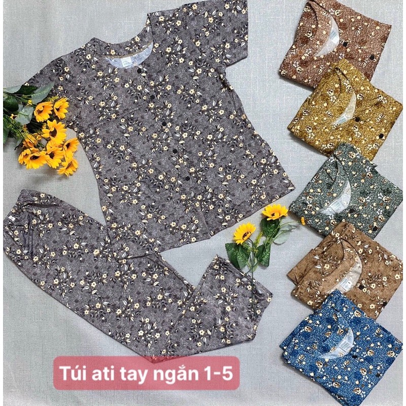 Đồ bộ bà ba chất thun Ati mịn mát tay ngắn
