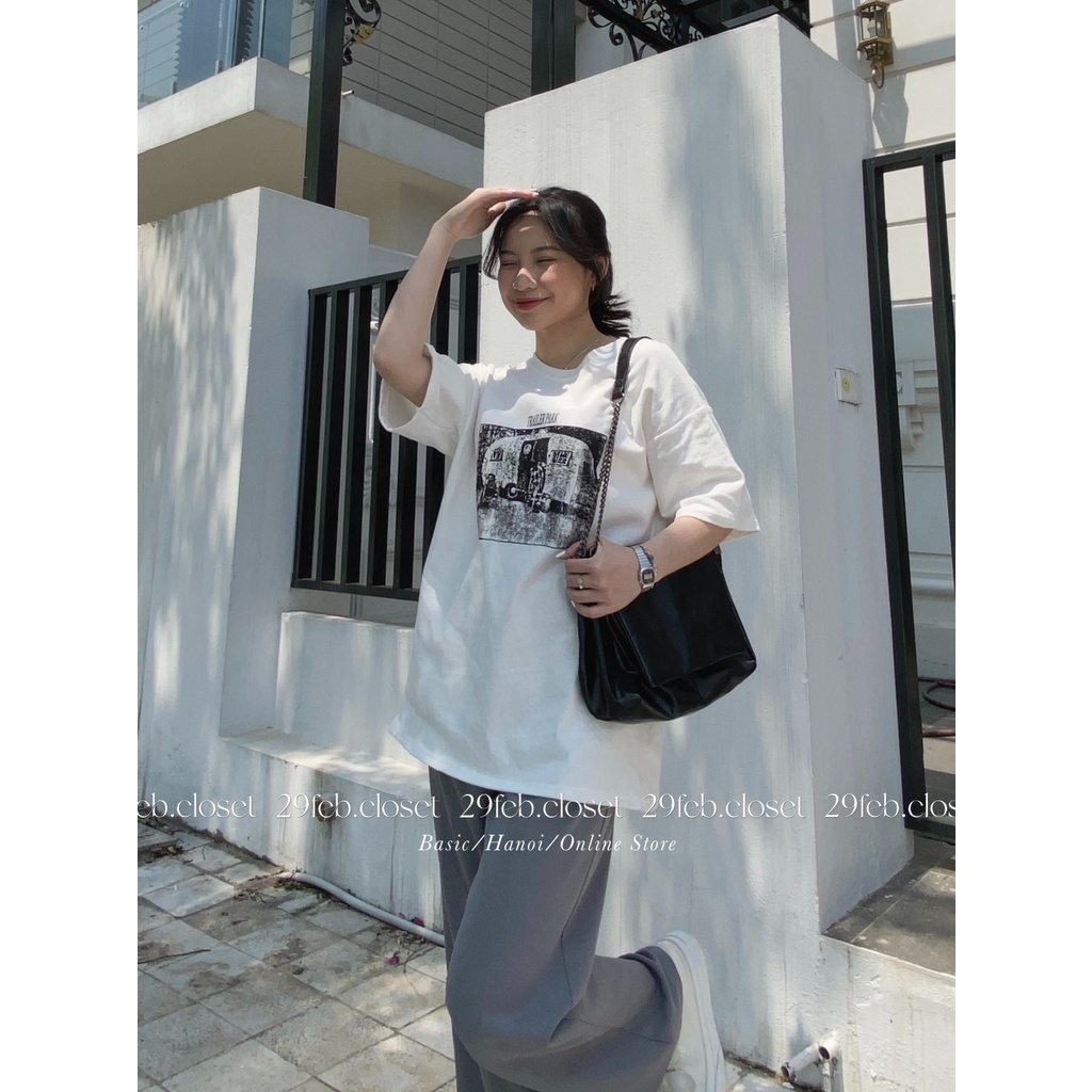 [Ảnh thật/Video] Áo phông oversize in hình Trailer park tag 3158, mặc đôi nam nữ - 29feb.closet - A53