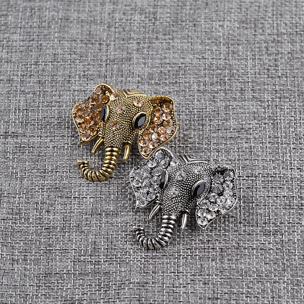 Ghim Cài Áo Hình Voi Đính Đá Nhân Tạo Thời Trang Cho Nữ