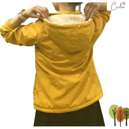 (TẶNG QUÀ 20K) Áo Khoác Nữ Đẹp Hàn Quốc Cao Cấp Mùa Đông Lót Lông Cừu Hot Trend 2021 Vải Tráng Bạc Chống Nước Cicilia | BigBuy360 - bigbuy360.vn