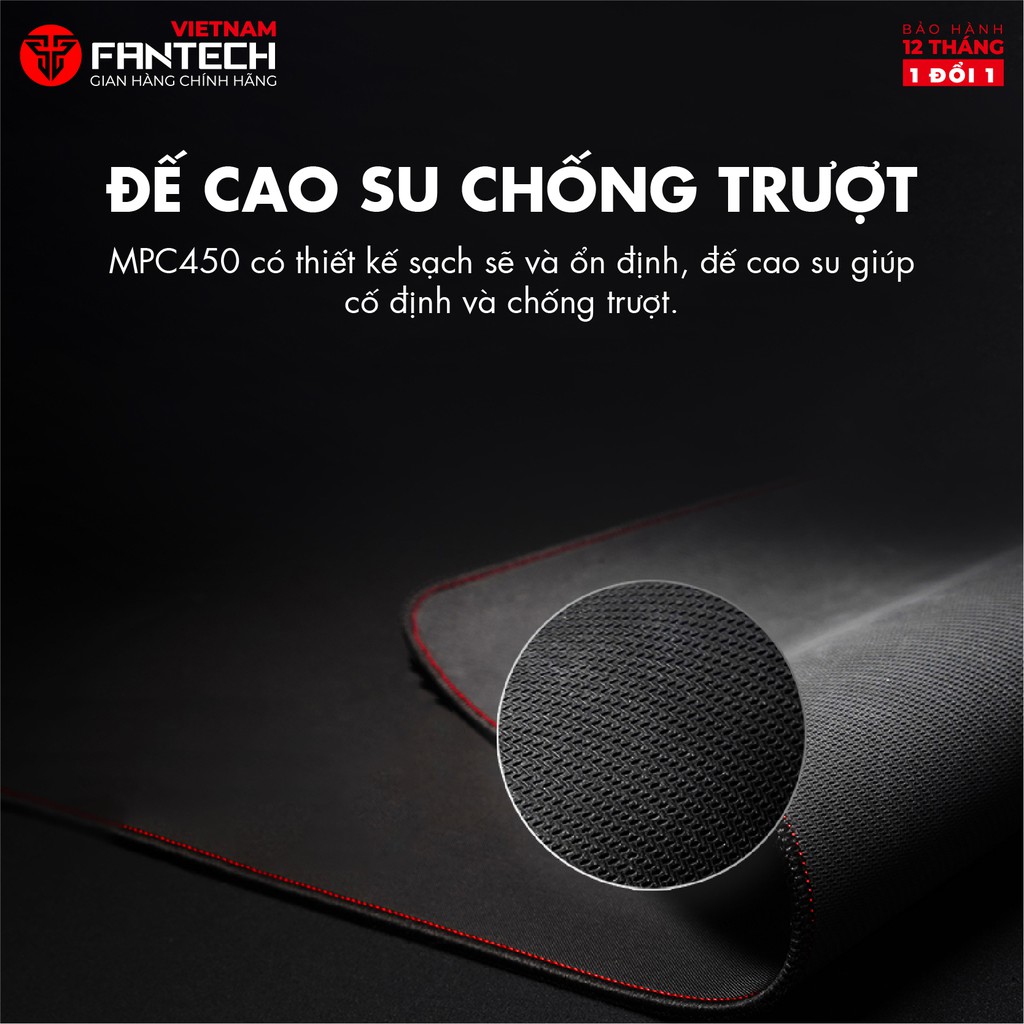 Đế Lót Chuột Cao Cấp FANTECH MPC450 ZERO-G Chất Liệu Cordura Siêu Bền Mịn Chống Xước Chống Mài Mòn - Hàng Chính Hãng