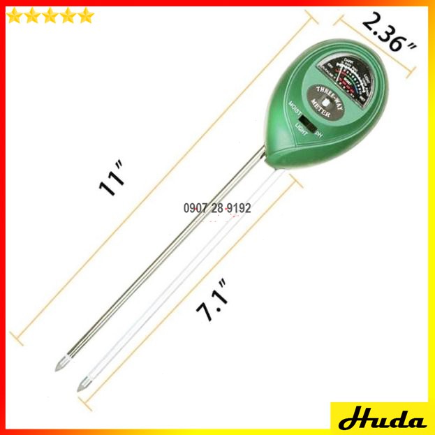 Máy đo độ ẩm, đo PH, đo ánh sáng đất canh tác, cây cảnh 3 trong 1 - đồ làm mộc