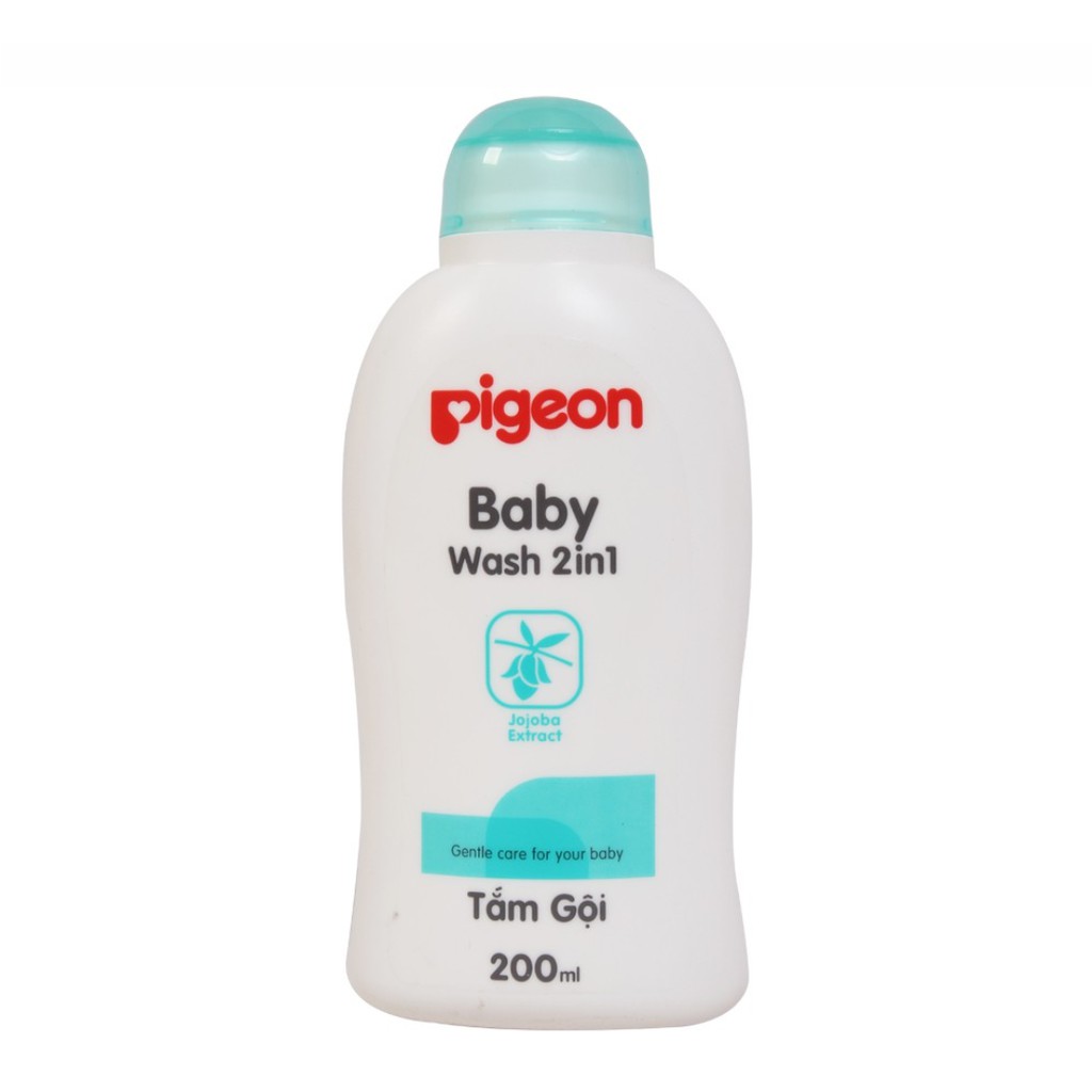 Sữa tắm gội Pigeon Baby Wash 2in1 200ml/xanh mẫu mới