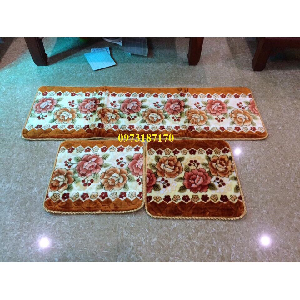 Bộ Thảm Trải ghế 2 Vuông 1 Dài