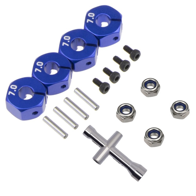 Đai ốc lục giác M4 12mm bằng kim loại cho Traxxas 1/10 Slash 4X4 VXL 2WD