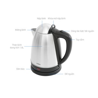 Ấm siêu tốc Bình siêu tốc Delites 1.8 lítDST012 GOG323