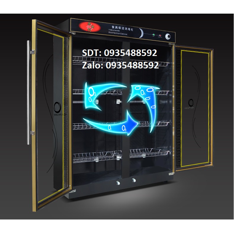 Tủ sấy chén bát công nghiệp 960L . Khử khuẩn UV & Ozone . Bảo hành 1 năm