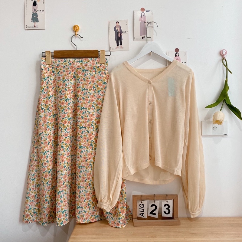 Chân váy hoa nhí Phong cách Ulzzang Hàn Quốc