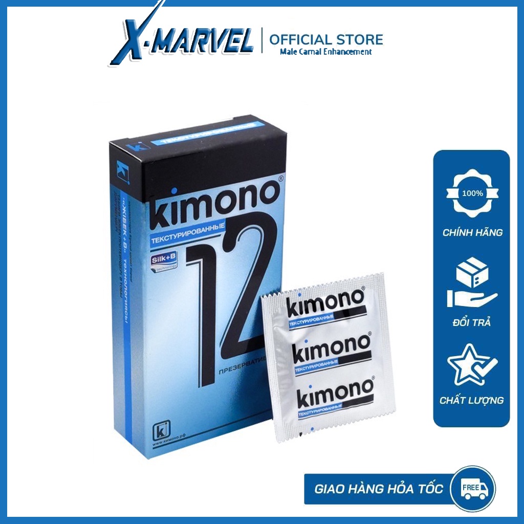 Bao cao su Kimono kéo dài thời gian siêu mỏng 0.03mm màu xanh lá, chính hãng nội địa Nga  XMARVEL
