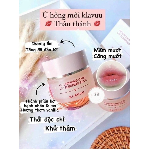 Son Dưỡng Ủ Hồng Môi Klavuu Nourishing Care Lip Sleeping Pack 20g