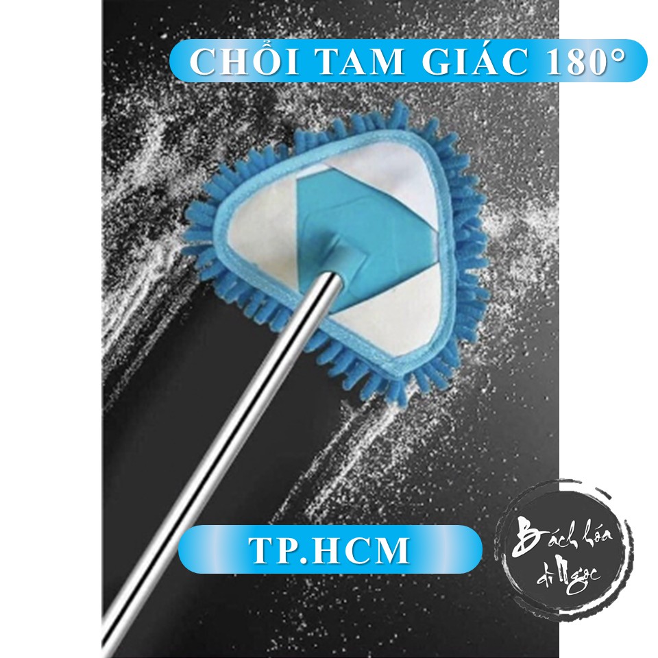 CHỔI LAU ĐA NĂNG HÌNH TAM GIÁC XOAY 180 ĐỘ DÀI 70-90 CM PHÙ HỢP CHO KHOẢNG KHÔNG CÓ GÓC CẠNH KHÓ TIẾP CẬN