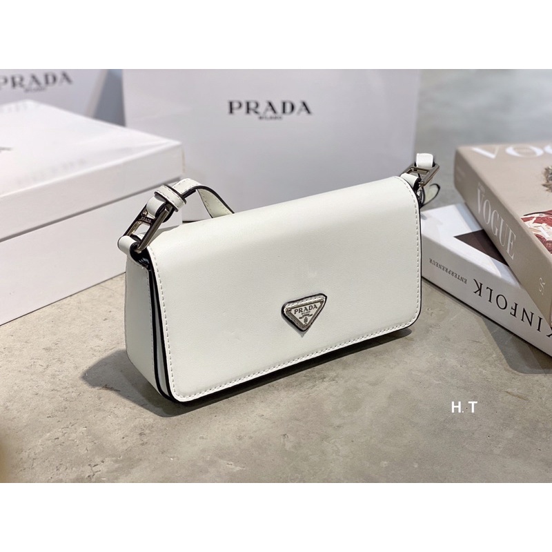 Túi xách nữ da thật pra da dáng chữ nhật super vip fullbox