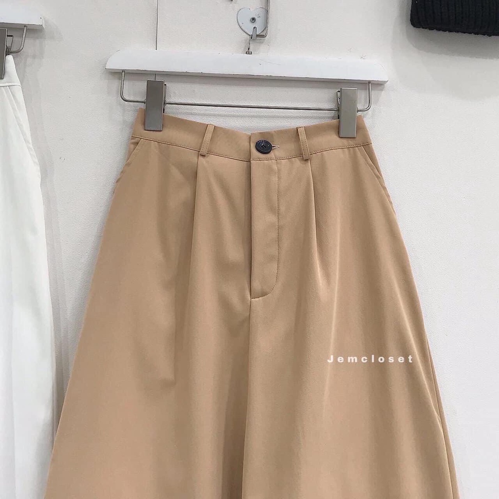 QUẦN KAKI THÔ LƯNG CAO ỐNG RỘNG GIẢ CÚC CẠP CHUN UNISEX NAM NỮ samsam4896