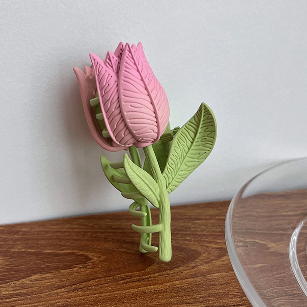 Kẹp Tóc Hình Hoa Tulip/Cá Mập/Cá Mập Màu Hồng Sáng Tạo Cho Nữ