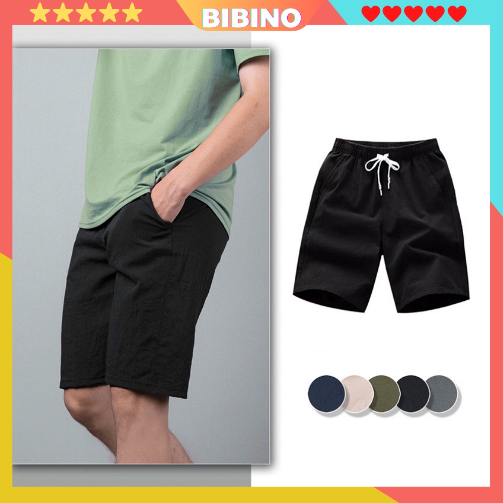 Quần đùi nam thể thao short đũi dày dặn mềm mịn thoáng mát cao cấp form rộng big size đẹp thời trang mặc nhà BIBINO