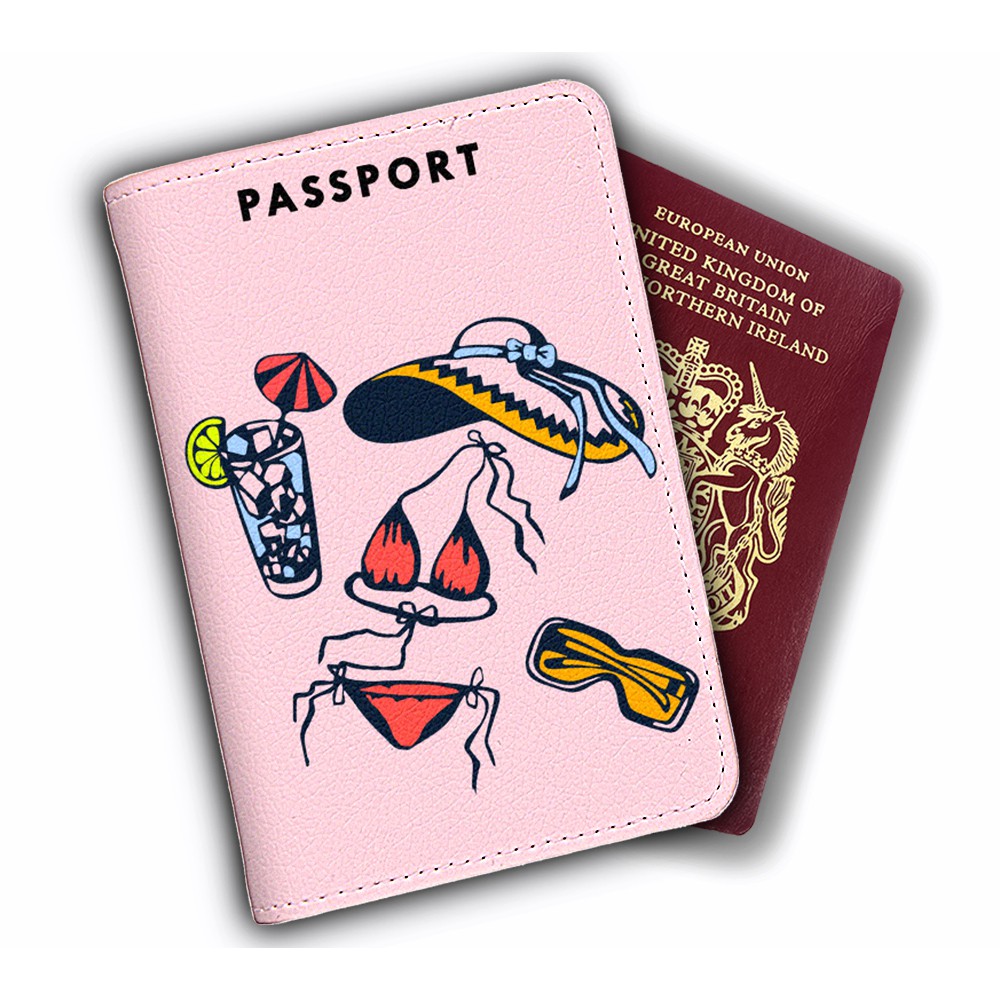 Bao Da Passport Du Lịch ĐI BIỂN DỄ THƯƠNG - Ví Đựng Hộ Chiếu Đơn Giản Xinh Xắn - Passport Cover Holder SIMPLE - LT037