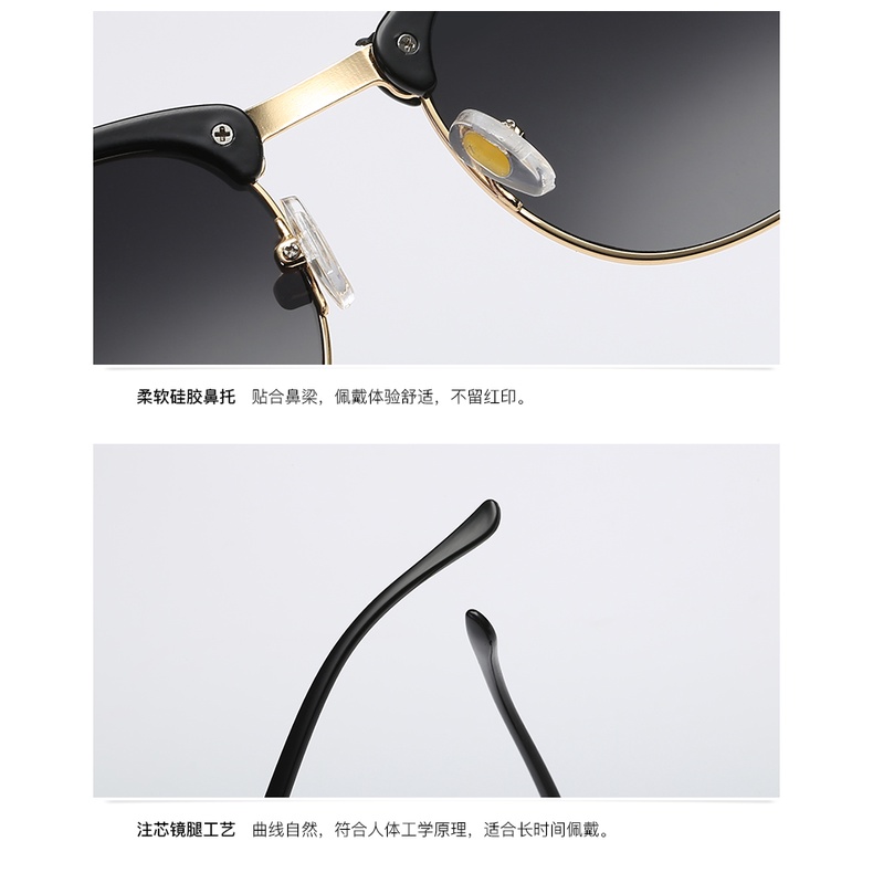 Mới Kính Mát Chống Tia UV400 Gọng Vuông Kim Loại 2022 Thời Trang Nam Nữ