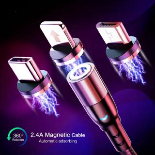 Dây Cáp Sạc Nhanh USB Type C Micro USB Có Đèn LED Cho IOS Huawei Android