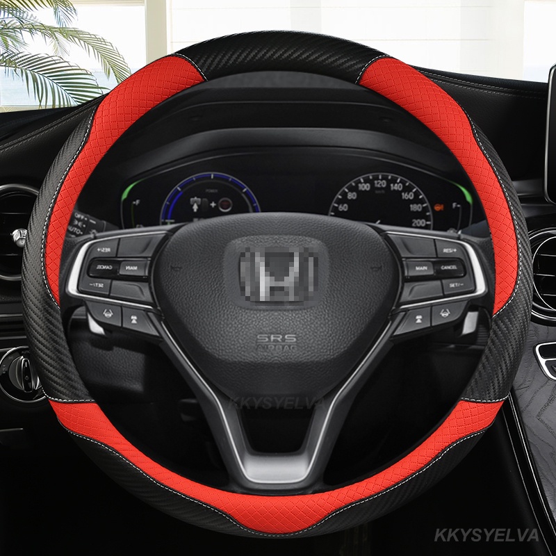 Bọc Vô Lăng Xe Hơi Bằng Da Sợi Carbon 36CM Cho HONDA CIVIC 2004 2006 2007 2008 2009 2012 2013 2014