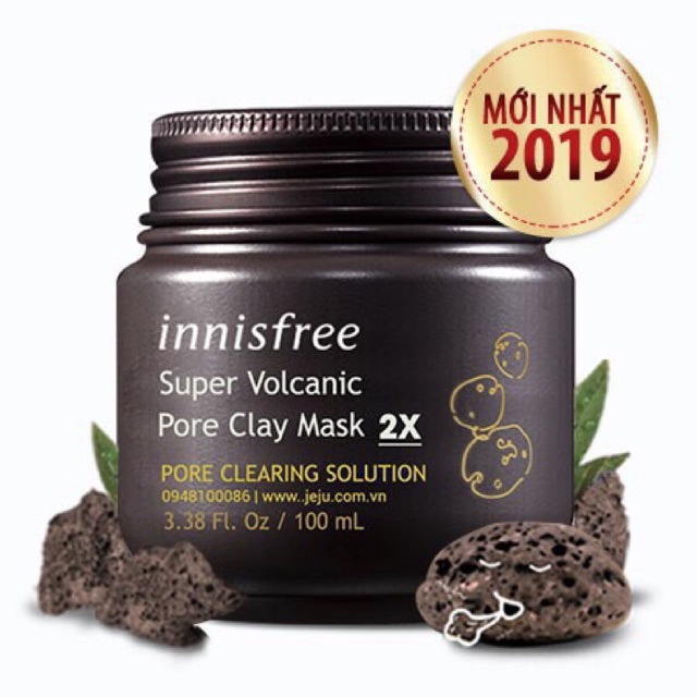 [Mẫu mới 2019] Mặt nạ đất sét Innisfree Super Volcanic Pore Clay Mask 2x