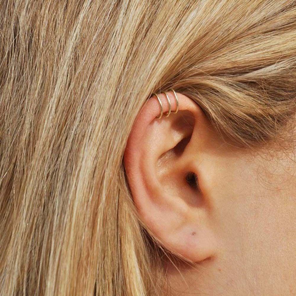 Set 12 Khuyên Tai Dạng Kẹp Đơn Giản Thời Trang Cho Nữ