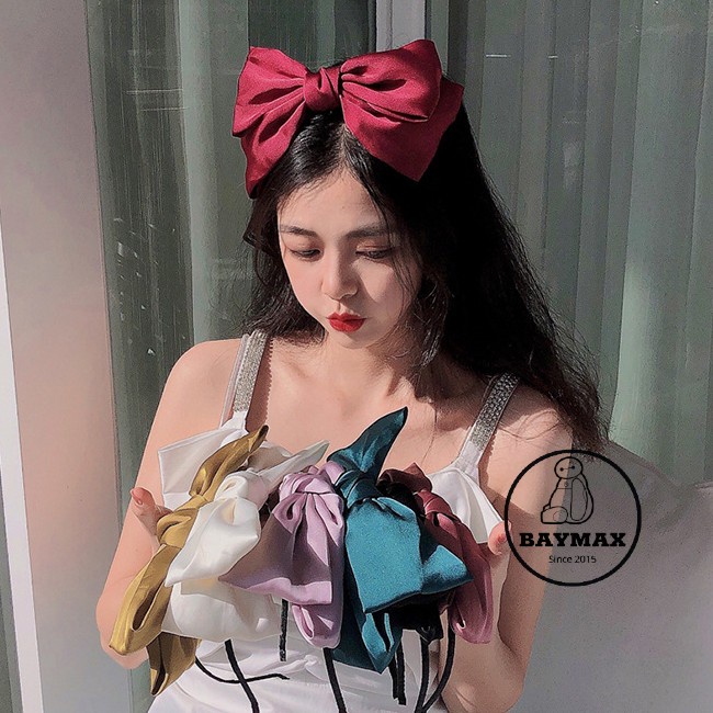 Bờm/ Băng đô nơ bản to lụa satin Miro girl